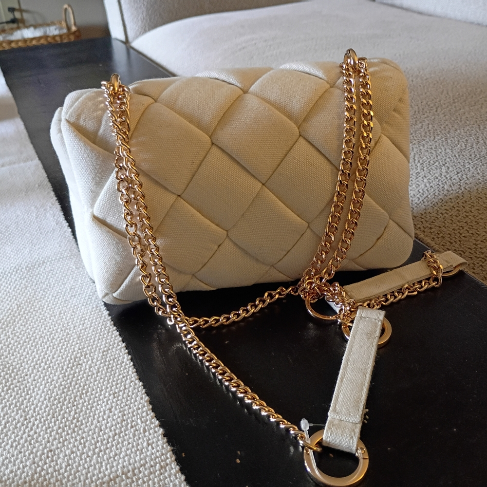 A New Day Cream Quilted Crossbody Bag